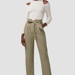 Hudson Jeans Remi High-Rise Paper Bag Vegan Leather Ankle Pant -ANNA-KACI SHOP M00196450055896 6488250