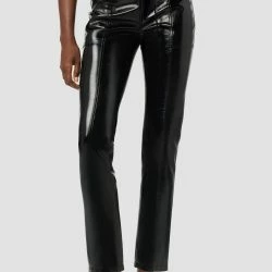 Hudson Jeans Utility Cargo Ankle Straight Pant - Black Patent