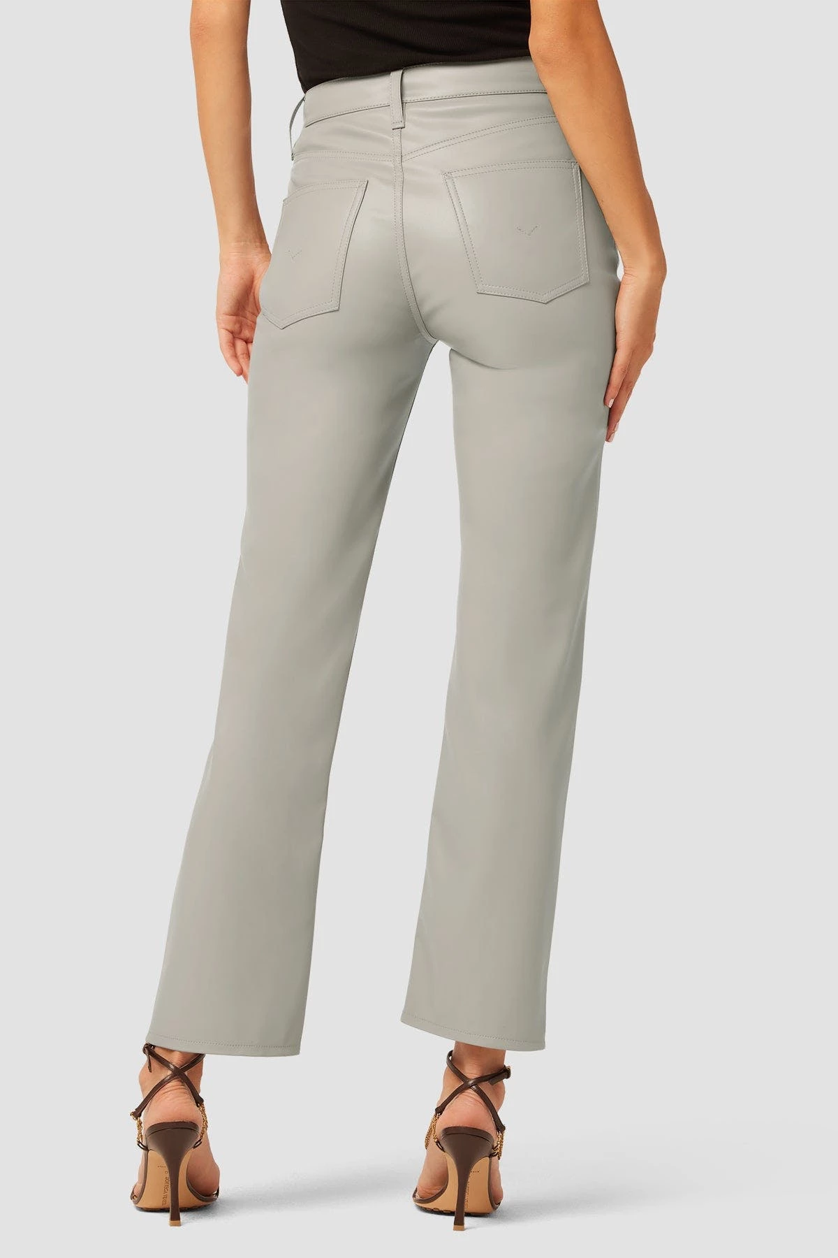 Hudson Jeans Remi High-Rise Vegan Leather Straight Pant - Moonrock 2 Hudson Jeans Remi High-Rise Vegan Leather Straight Pant - Moonrock - Image 2