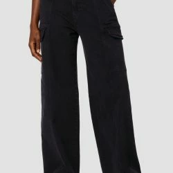 Hudson Jeans Igh Rise Wide Leg Cargo Pant - Black