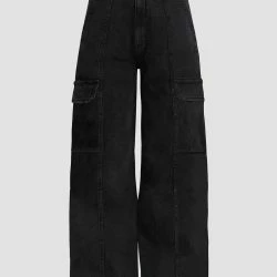 Hudson Jeans Igh Rise Wide Leg Cargo Pant - Black -ANNA-KACI SHOP M00196450105270 2862819983