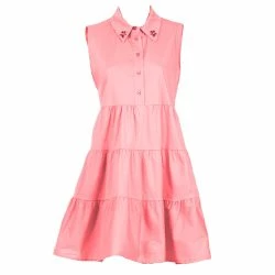 SOHUMAN Jemma Pink Dress With Collar And Buttons -ANNA-KACI SHOP M00196704051131 1786794247