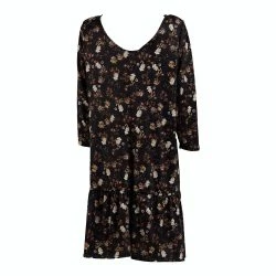 SOHUMAN Emmalynn Black Midi Dress With Printed Brown Flowers 7 SOHUMAN Emmalynn Black Midi Dress With Printed Brown Flowers -ANNA-KACI SHOP M00196704818925 2917761500