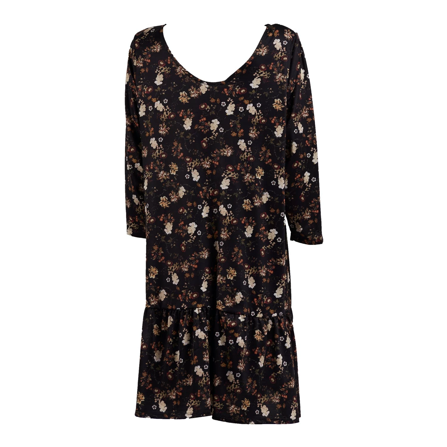 SOHUMAN Emmalynn Black Midi Dress With Printed Brown Flowers 4 SOHUMAN Emmalynn Black Midi Dress With Printed Brown Flowers - Image 4