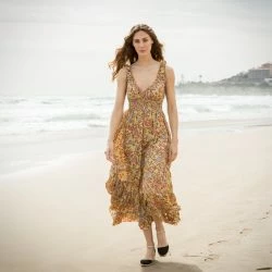 SOHUMAN Isabella Long Dress With Printed Figures