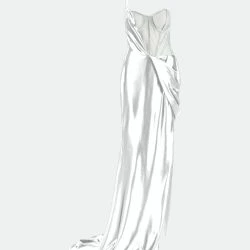 SOHUMAN Chana White Silver Maxi Dress