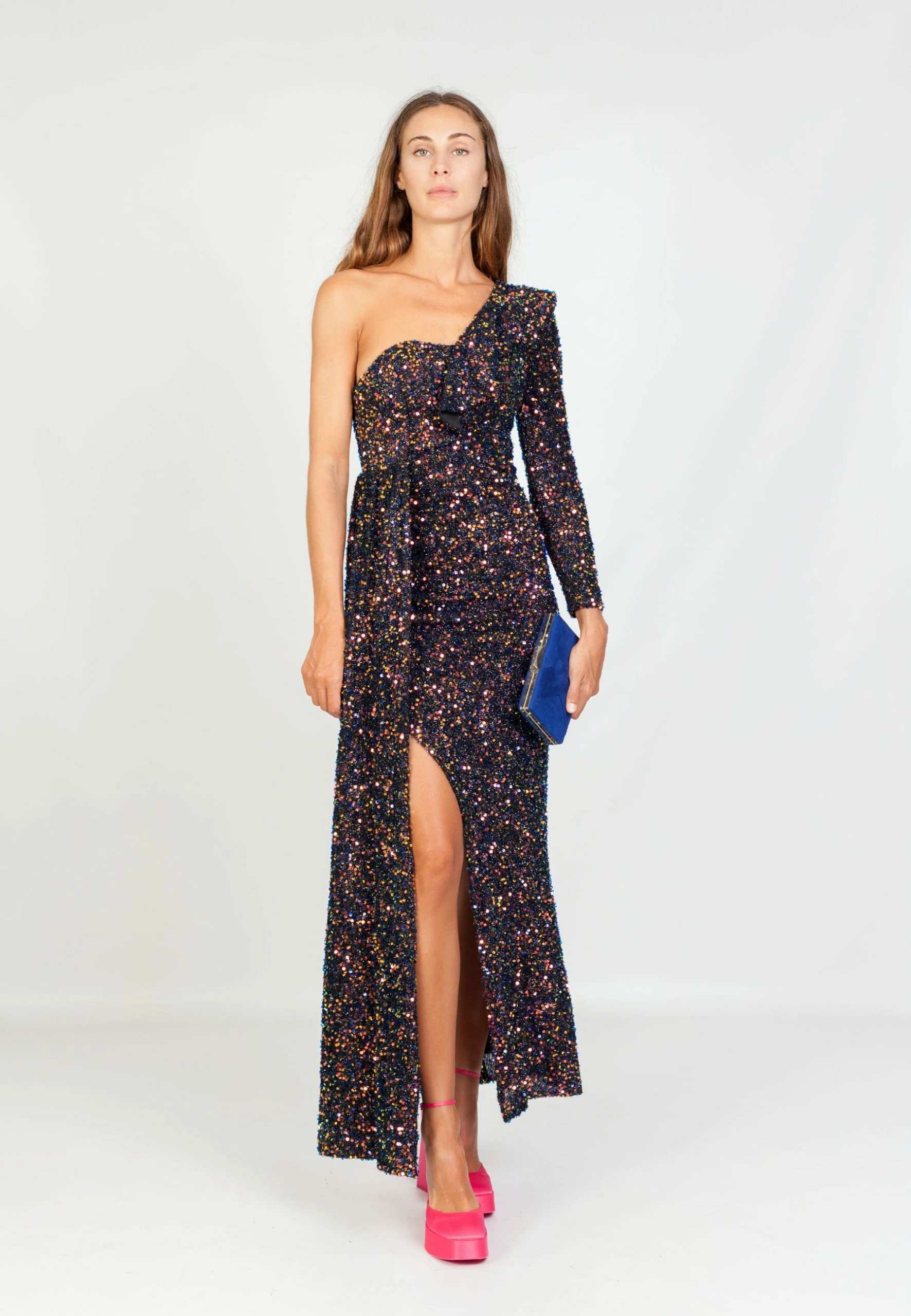 SOHUMAN Claire One Shoulder Sequin Maxi Dress 1 SOHUMAN Claire One Shoulder Sequin Maxi Dress