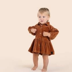 OMAMImini Baby Corduroy Shirt Dress - Beige -ANNA-KACI SHOP M00197094229490 666417520