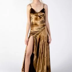 Lahive Grace Velvet Gown - Bronze Velvet -ANNA-KACI SHOP M00197094387961 1611926142