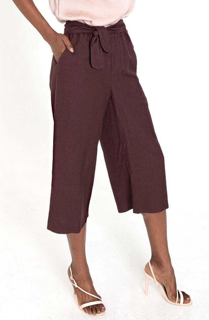 Lahive LAZZARO Cropped Cheery Chocolate Palazzo Pant 4 Lahive LAZZARO Cropped Cheery Chocolate Palazzo Pant - Image 4