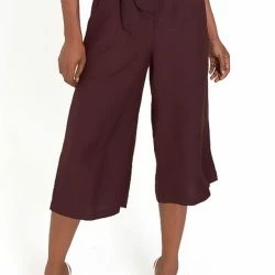 Lahive LAZZARO Cropped Cheery Chocolate Palazzo Pant