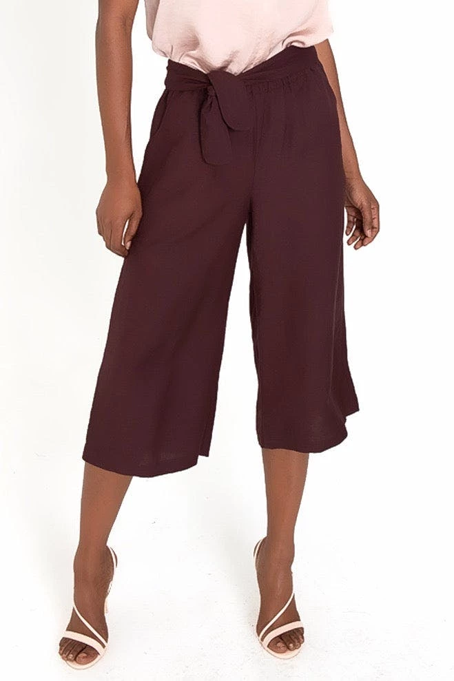 Lahive LAZZARO Cropped Cheery Chocolate Palazzo Pant 1 Lahive LAZZARO Cropped Cheery Chocolate Palazzo Pant