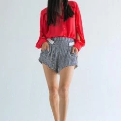 Lahive Adros Silk Chevron Edgy Short -ANNA-KACI SHOP M00197094479727 4198342510