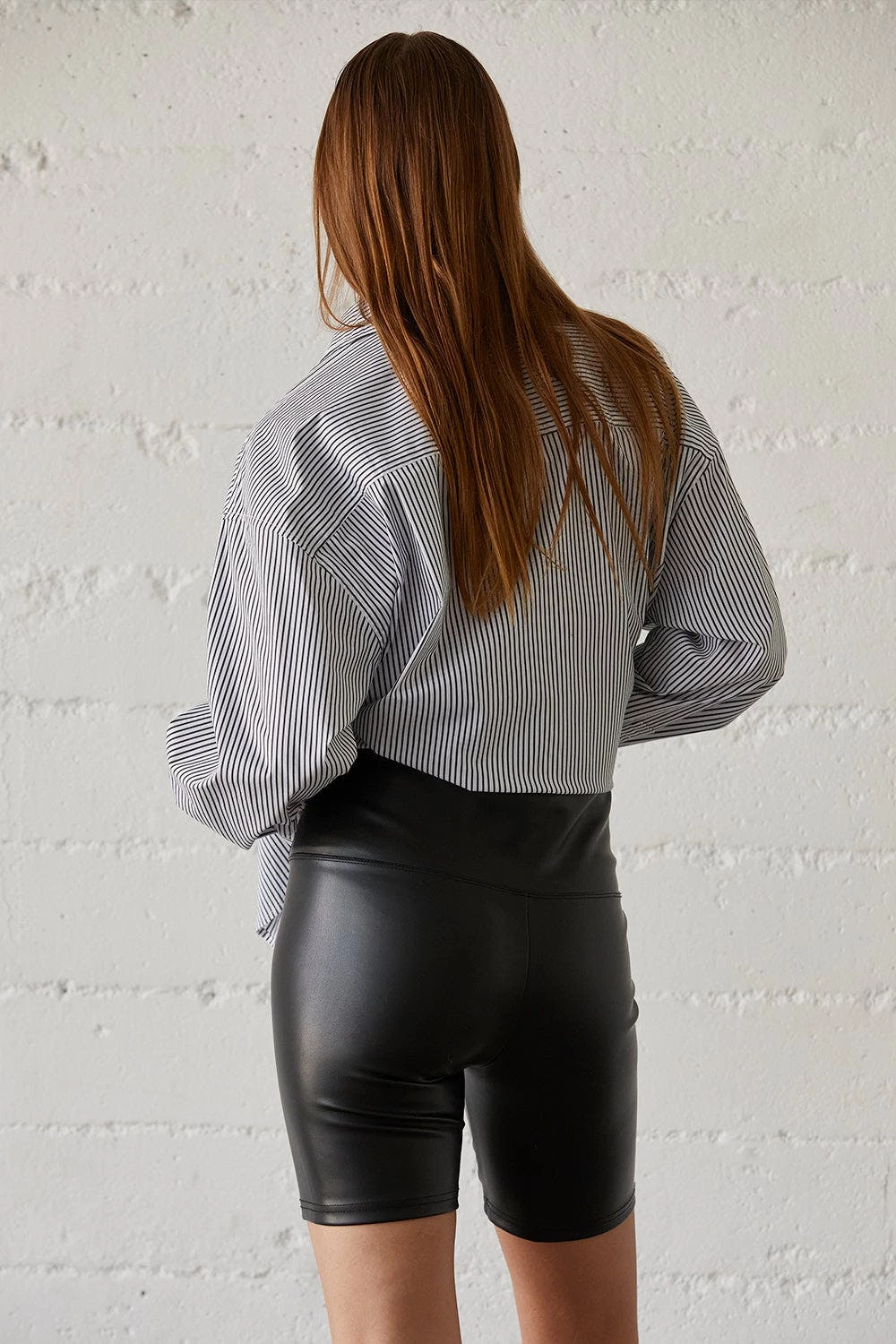 Crescent Clyde Vegan Leather Biker Shorts 5 Crescent Clyde Vegan Leather Biker Shorts - Image 5