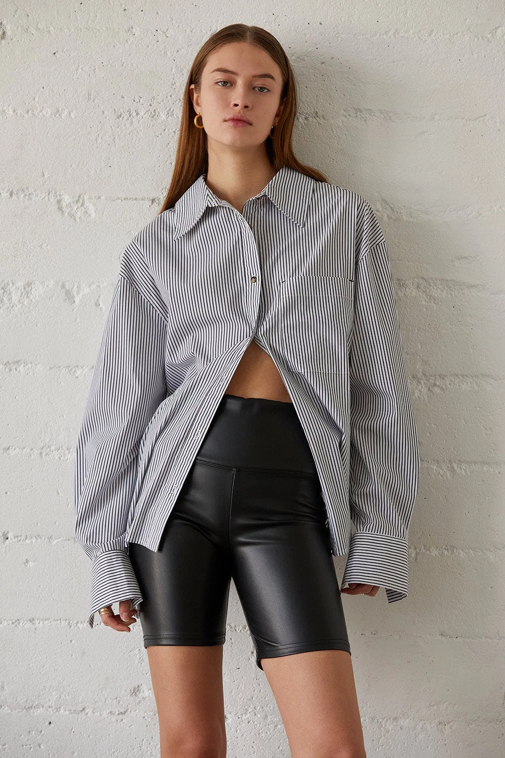 Crescent Clyde Vegan Leather Biker Shorts 3 Crescent Clyde Vegan Leather Biker Shorts - Image 3