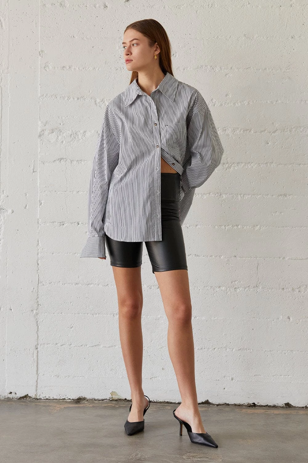 Crescent Clyde Vegan Leather Biker Shorts 4 Crescent Clyde Vegan Leather Biker Shorts - Image 4