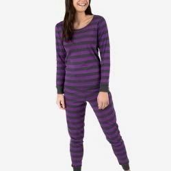 Leveret Womens Purple Stripes Cotton Pajamas -ANNA-KACI SHOP M00632930309023 2046578481