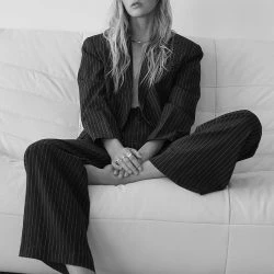 Crescent Zhuri Stripe Straight Leg Pleated Trousers 14 Crescent Zhuri Stripe Straight Leg Pleated Trousers -ANNA-KACI SHOP M00679529624143 1719324186