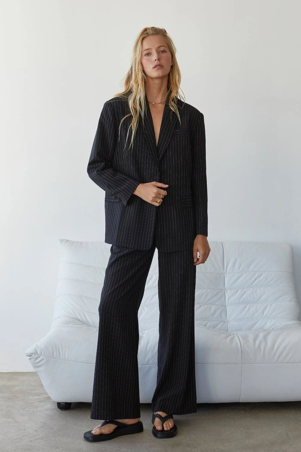 Crescent Zhuri Stripe Straight Leg Pleated Trousers 3 Crescent Zhuri Stripe Straight Leg Pleated Trousers - Image 3