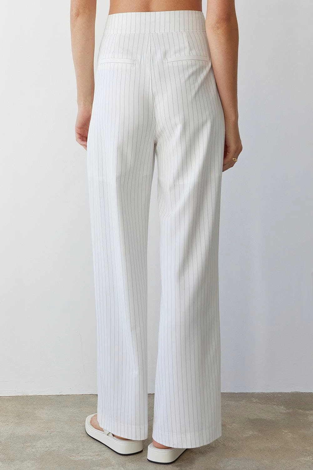 Crescent Zhuri Stripe Straight Leg Pleated Trousers 9 Crescent Zhuri Stripe Straight Leg Pleated Trousers - Image 9