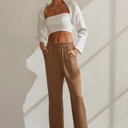 Crescent Vicy Satin Pants -ANNA-KACI SHOP M00679529939995 2327978654