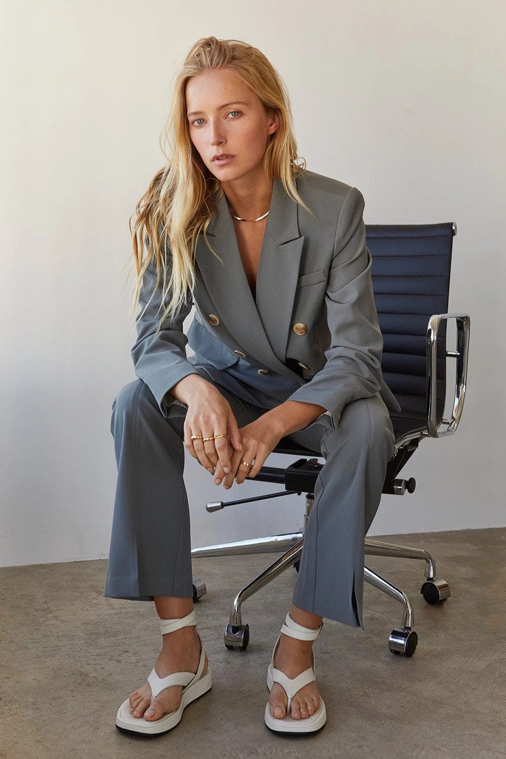 Crescent Noelle Front Slit Flare Pants 3 Crescent Noelle Front Slit Flare Pants - Image 3