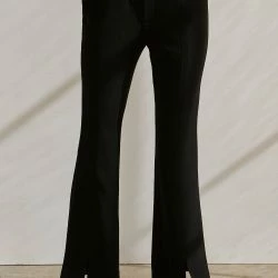 Crescent Noelle Front Slit Flare Pants