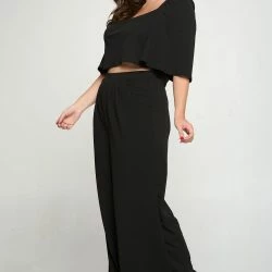 LIVD Flowy Crop Top And High Waisted Pocket Pants Set -ANNA-KACI SHOP M00679541713207 3855357064