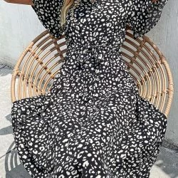 Anna-Kaci Animal Print Short Sleeve Dress -ANNA-KACI SHOP M00720073555589 4082883474