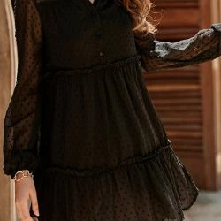 Anna-Kaci Swiss Dot Button Tiered Dress -ANNA-KACI SHOP M00720073559211 1731906262