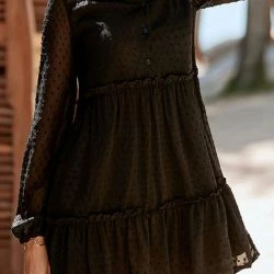 Anna-Kaci Swiss Dot Button Tiered Dress -ANNA-KACI SHOP M00720073559211 67972698