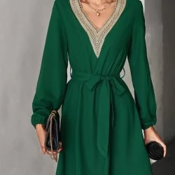 Anna-Kaci V Neck Crochet Detail Dress -ANNA-KACI SHOP M00720073772948 577704835