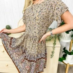 Anna-Kaci Ruffle Short Sleeve Boho Dress -ANNA-KACI SHOP M00720073776724 2068119374