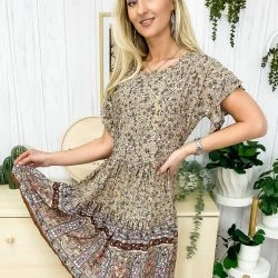 Anna-Kaci Ruffle Short Sleeve Boho Dress -ANNA-KACI SHOP M00720073776724 3836700433