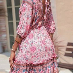 Anna-Kaci Boho Tie Waist Summer Dress 8 Anna-Kaci Boho Tie Waist Summer Dress -ANNA-KACI SHOP M00731996684430 4288933102