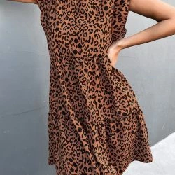 Anna-Kaci Animal Print Ruffle Sleeve Dress -ANNA-KACI SHOP M00731996684607 1323261892