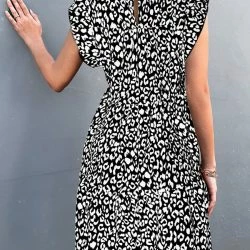 Anna-Kaci Animal Print Ruffle Sleeve Dress -ANNA-KACI SHOP M00731996684607 4058211587