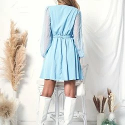 Anna-Kaci Clip Dot Long Sleeve Wrap Dress -ANNA-KACI SHOP M00740170446177 2133442692