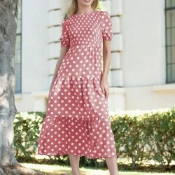 Anna-Kaci Tie Back Polka Dot Dress