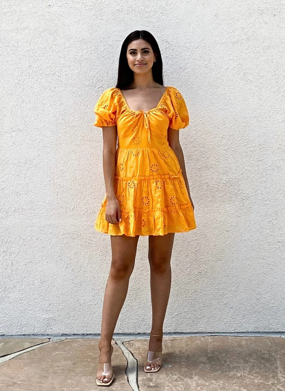 Anna-Kaci Summer Puff Sleeve Open Back Mini Dress 1 Anna-Kaci Summer Puff Sleeve Open Back Mini Dress