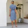 Anna-Kaci Daisy Button Down Smocked Collar Dress