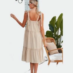 Anna-Kaci Ribbon Detail Tiered Maxi Dress -ANNA-KACI SHOP M00740170452840 1871616071