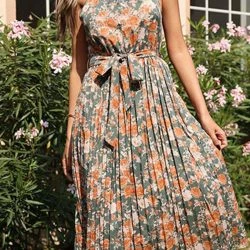 Anna-Kaci Vintage Floral Pleated Dress -ANNA-KACI SHOP M00762501267879 2992117957