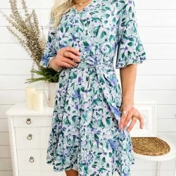 Anna-Kaci Ruffle Sleeve Floral Tiered Dress