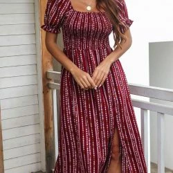 Anna-Kaci Aztec Print Slit Dress -ANNA-KACI SHOP M00762501270633 555578284