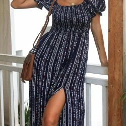 Anna-Kaci Aztec Print Slit Dress -ANNA-KACI SHOP M00762501270633 592103120