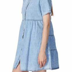 Anna-Kaci Women's Denim Shirt Dress Collared Button Down Tunic -ANNA-KACI SHOP M00762501271968 1016102145