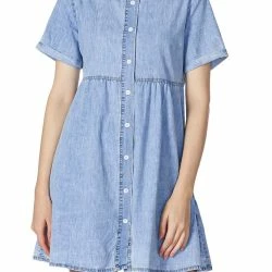 Anna-Kaci Women's Denim Shirt Dress Collared Button Down Tunic -ANNA-KACI SHOP M00762501271968 1962425070