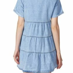 Anna-Kaci Women's Denim Shirt Dress Collared Button Down Tunic -ANNA-KACI SHOP M00762501271968 3487393024