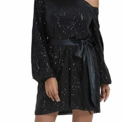 Anna-Kaci Women's Batwing Sleeve Sequin Party Dress